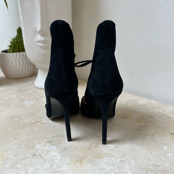 Zara Women size 40 women’s Stiletto pump ankle high black suede pump VGUC - Picture 4 of 11